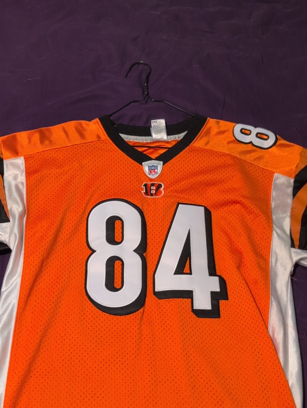 Reebok Orange and White #84 Adult Football Jersey